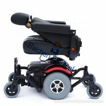 Black multi-wheel safe stair climbing electric wheelchair